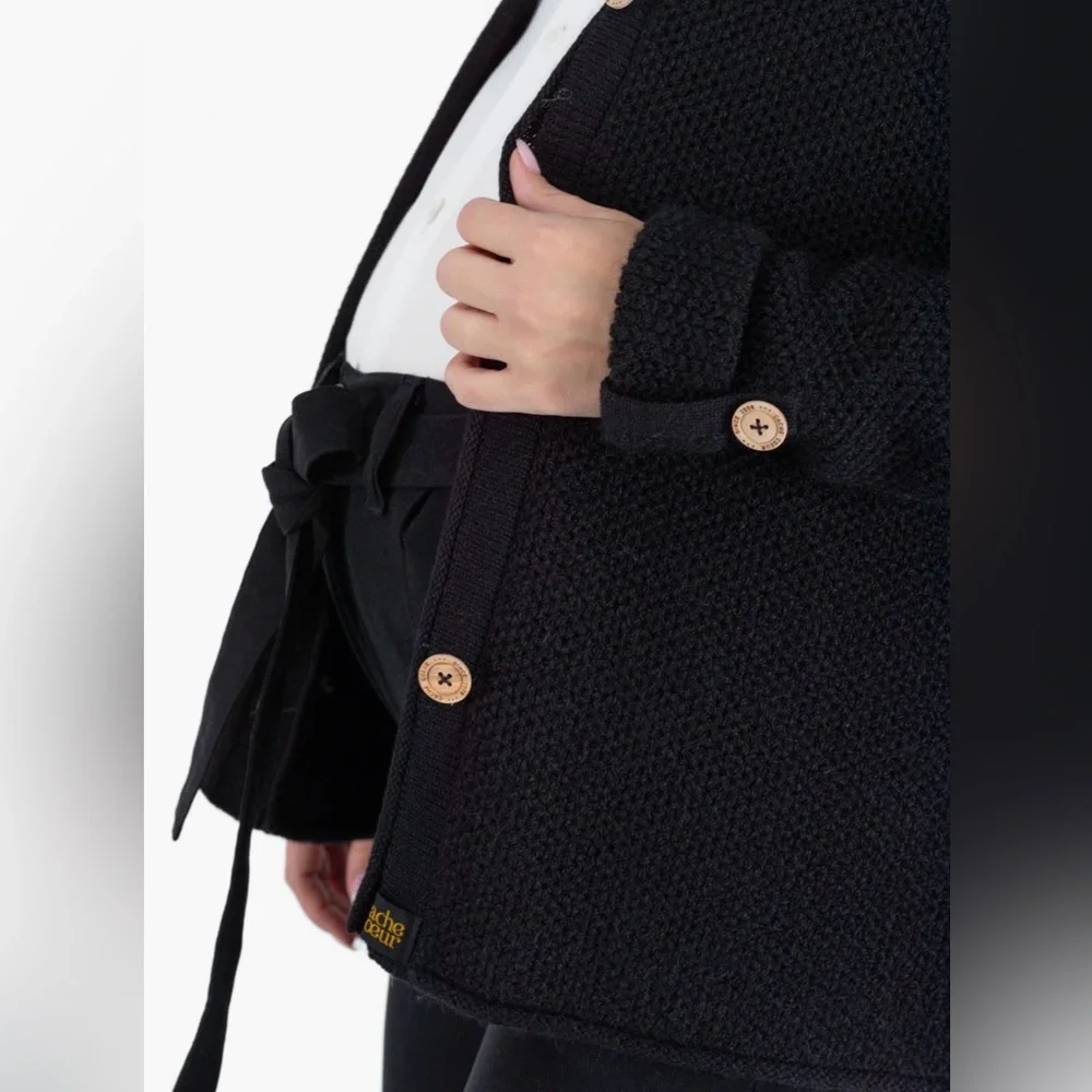 Cache Coeur Black Maternity Cardigan - Picture 3 of 4